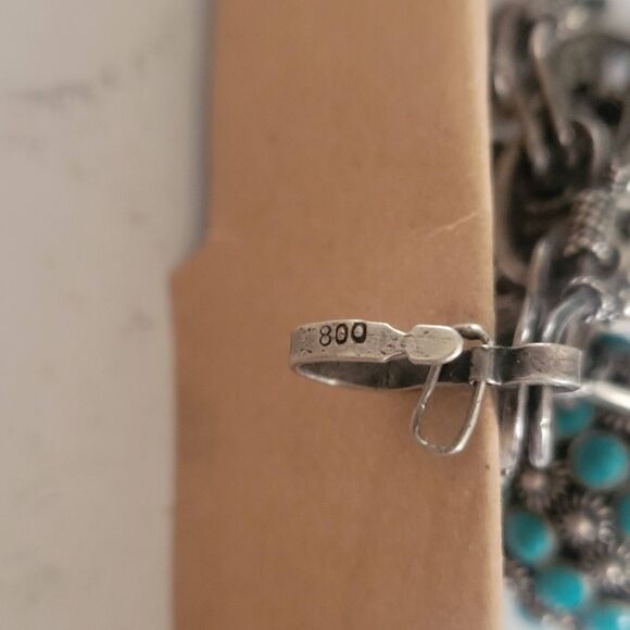 Vintage 7" Italian Etruscan 800 Silver 6 Charm Bracelet - Picture 5 of 8